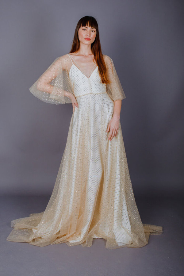 E&W Couture gold wedding dress