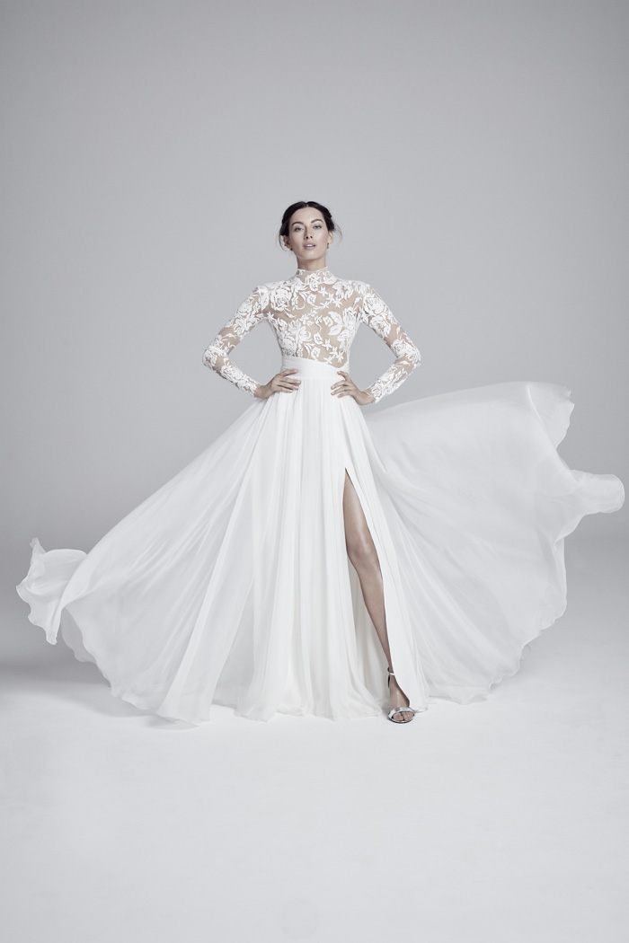 Luella contemporary lace wedding dress