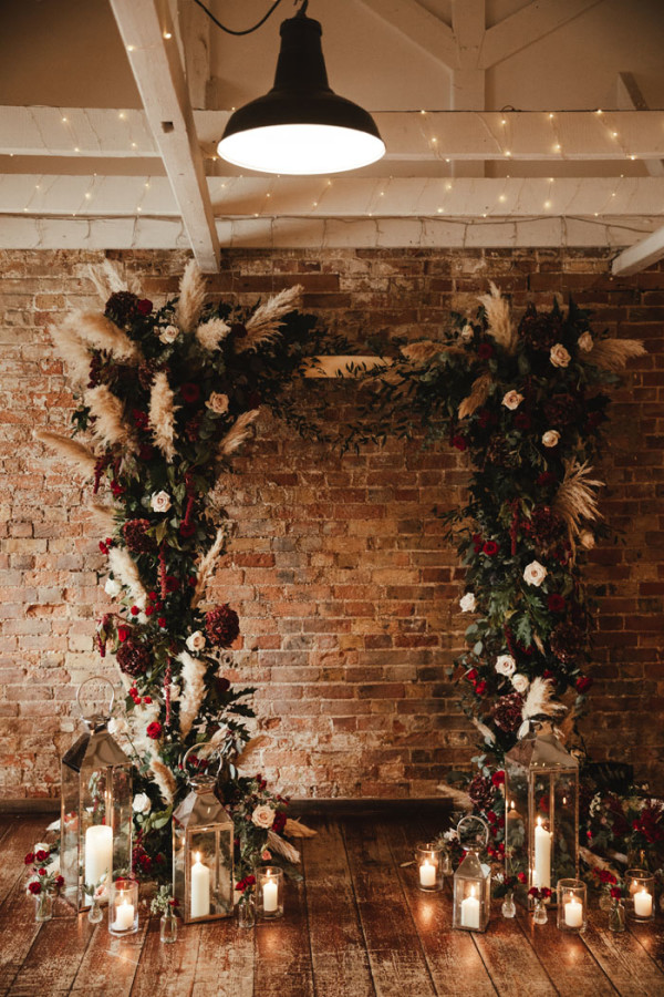 Dried floral wedding archway