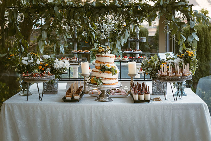 Wedding catering dessert table
