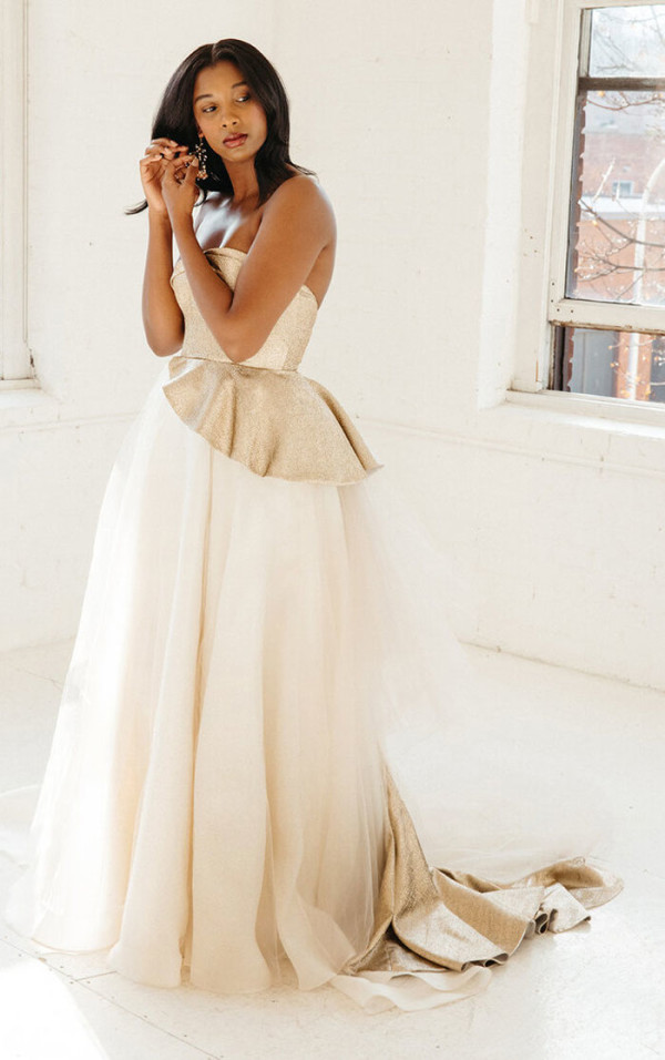 Champagne bridal gown